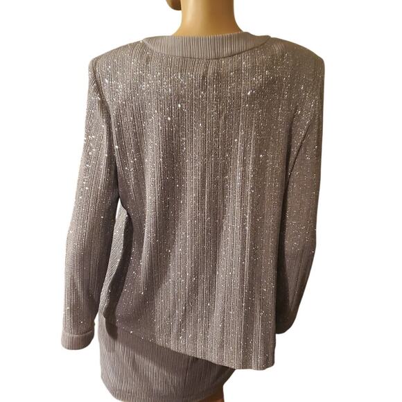 Alex Evenings 2 Piece Gray and Silver Mother of the Bride Dress Formal w Jacket - Picture 2 of 7